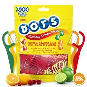 DOTS Flexible Dental Picks Cherry, Orange, Lime & Lemon Flavored